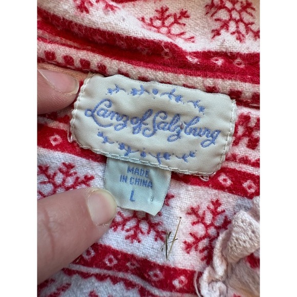 Cozy Living Lounge Red White Reindeer Snowflake Pajama Set - L - Picture 3 of 3